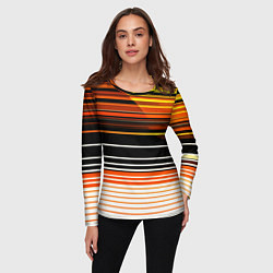Лонгслив женский Разноцветные вертикальные линии, цвет: 3D-принт — фото 2