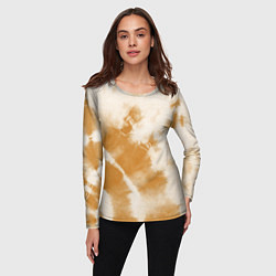 Лонгслив женский Коричневый тай дай, цвет: 3D-принт — фото 2