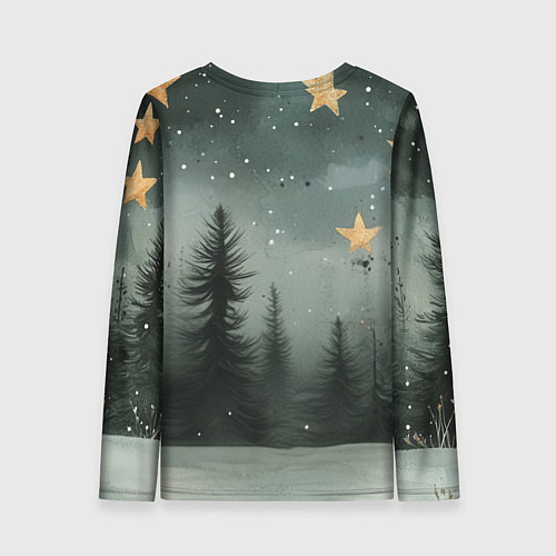 Женский лонгслив Лисица в новогоднем лесу / 3D-принт – фото 2