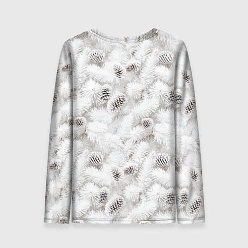 Женский лонгслив Ёлка с шишками в рождественский мороз / 3D-принт – фото 2