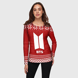 Лонгслив женский Новогодний BTS, цвет: 3D-принт — фото 2