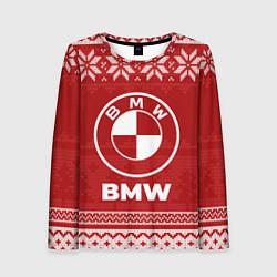 Лонгслив женский Новогодний BMW, цвет: 3D-принт