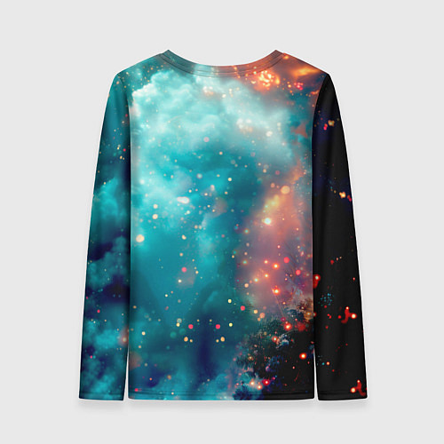 Женский лонгслив Космонавт с ёлкой в космосе / 3D-принт – фото 2