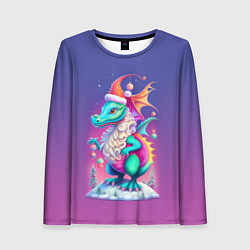 Лонгслив женский Новогодний дракончик - нейроарт, цвет: 3D-принт