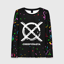 Лонгслив женский CreepyPasta конфети, цвет: 3D-принт