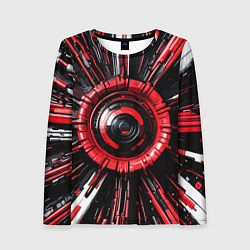Лонгслив женский Чёрно-красная сфера киберпанк, цвет: 3D-принт