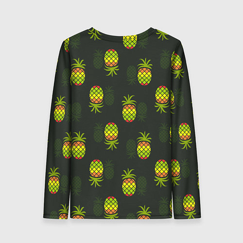 Женский лонгслив Ананасовый паттерн / 3D-принт – фото 2