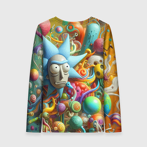 Женский лонгслив Рик Санчес - абстракция / 3D-принт – фото 2
