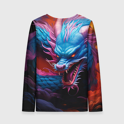 Женский лонгслив Рогатый дракон / 3D-принт – фото 2