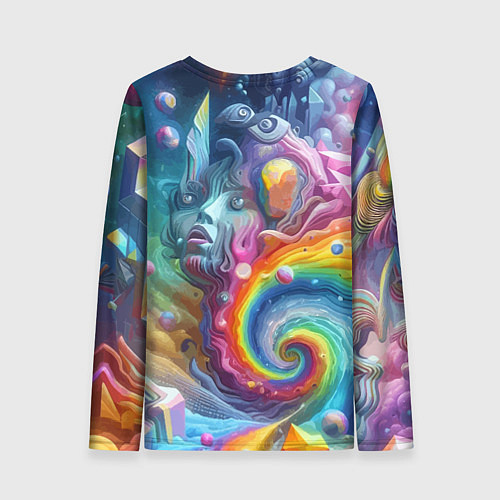 Женский лонгслив Абстрактное граффити с лицом девушки / 3D-принт – фото 2