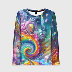 Женский лонгслив Абстрактное граффити с лицом девушки