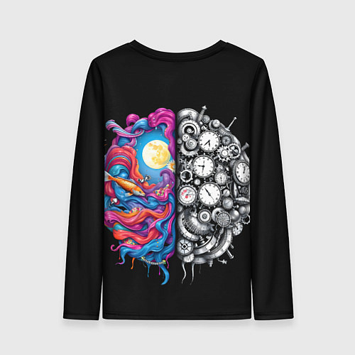 Женский лонгслив Правое и левое полушарие / 3D-принт – фото 2