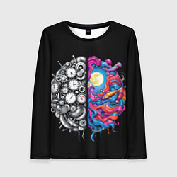 Женский лонгслив Правое и левое полушарие