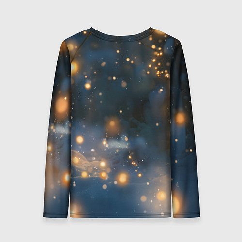 Женский лонгслив Лисичка в лесу огней / 3D-принт – фото 2