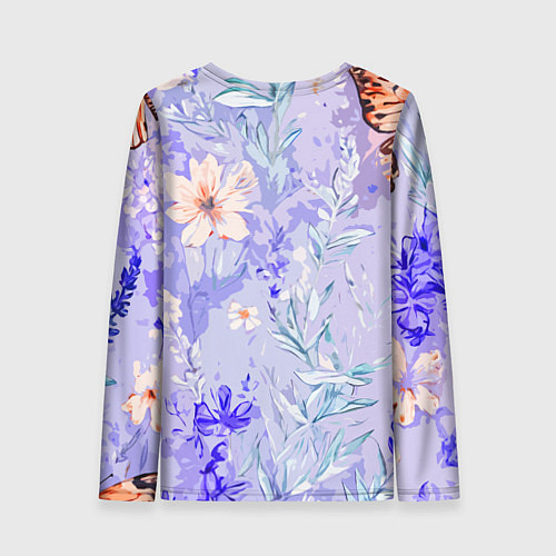 Женский лонгслив Растения на розовом фоне / 3D-принт – фото 2