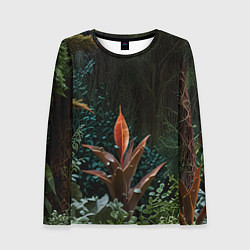 Женский лонгслив Объемные растения