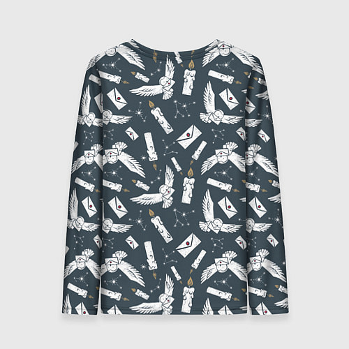 Женский лонгслив Гарри Поттер - паттерн c Буклей и письмом / 3D-принт – фото 2