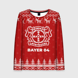 Женский лонгслив Новогодний Bayer 04 с оленями