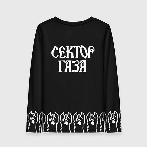 Женский лонгслив Сектор Газа - кот рок / 3D-принт – фото 2