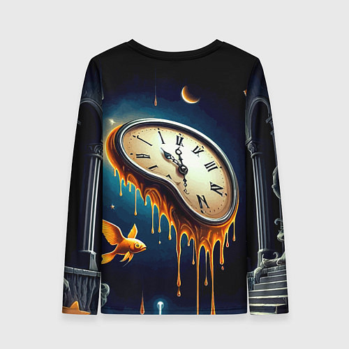 Женский лонгслив Течение времени - сюрреализм / 3D-принт – фото 2