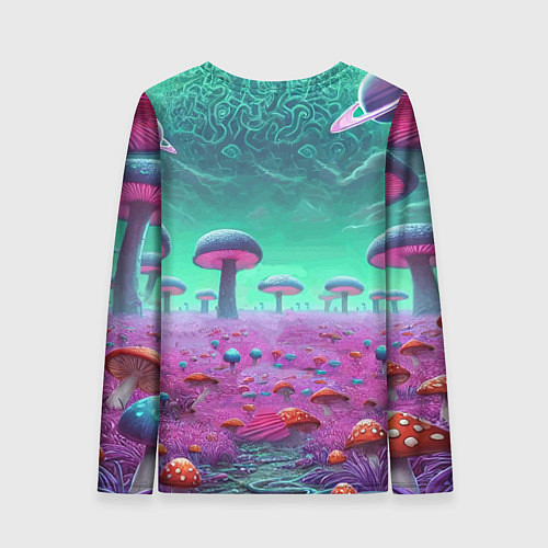 Женский лонгслив Рик и Морту на сказочной грибной планете - нейроар / 3D-принт – фото 2
