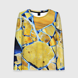 Лонгслив женский Жёлто-синяя абстракция, цвет: 3D-принт