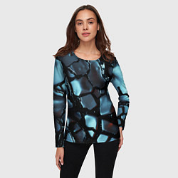 Лонгслив женский The liquid substance is grey, цвет: 3D-принт — фото 2