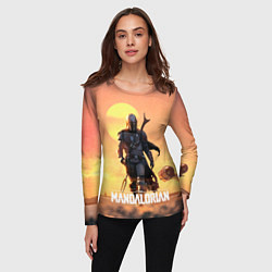 Лонгслив женский Идущий мандалорец, цвет: 3D-принт — фото 2