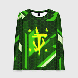 Женский лонгслив Doom geometry green