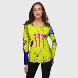Лонгслив женский Monster energy краски, цвет: 3D-принт — фото 2