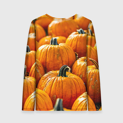 Женский лонгслив Много тыкв / 3D-принт – фото 2