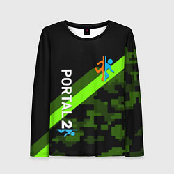 Лонгслив женский Portal camo steel geometry, цвет: 3D-принт