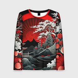 Женский лонгслив Деревья Японии и природа