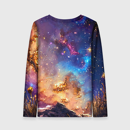 Женский лонгслив Воробей в космосе / 3D-принт – фото 2