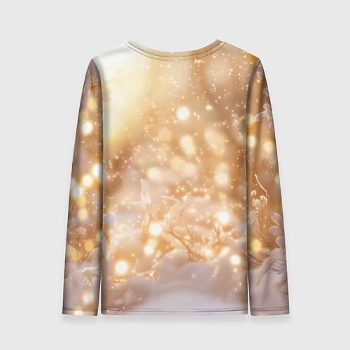 Женский лонгслив Лисица и блестящий снег / 3D-принт – фото 2