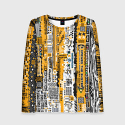 Женский лонгслив Cyberpunk pattern yellow