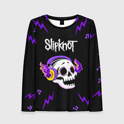 Женский лонгслив Slipknot неоновый череп