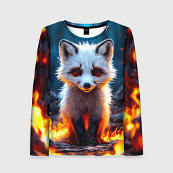 Женский лонгслив Песец в огне