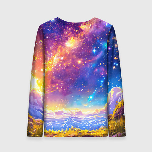 Женский лонгслив Коровка и звездное небо / 3D-принт – фото 2