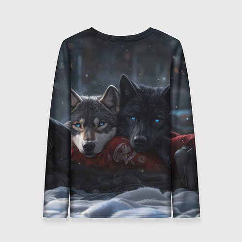 Женский лонгслив Love wolfs / 3D-принт – фото 2