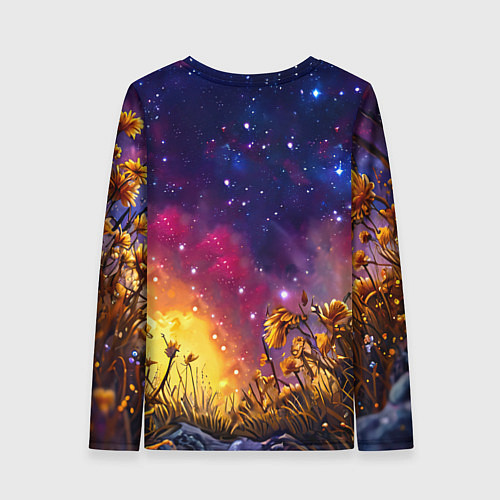 Женский лонгслив Песец в звездную ночь / 3D-принт – фото 2