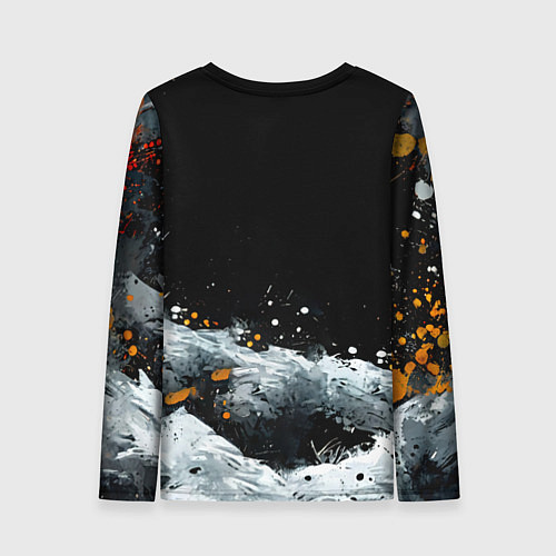 Женский лонгслив Песец на черном / 3D-принт – фото 2