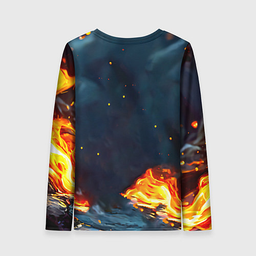 Женский лонгслив Выдра в огне / 3D-принт – фото 2