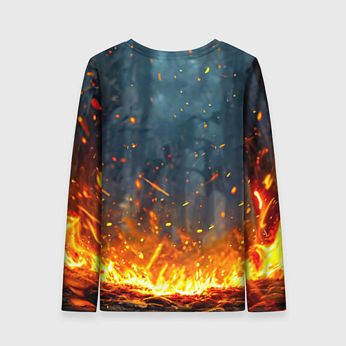 Женский лонгслив Лось в огне / 3D-принт – фото 2