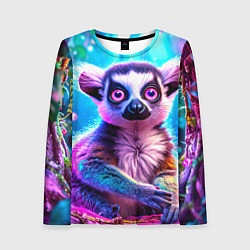 Лонгслив женский Лемур в сказочном лесу, цвет: 3D-принт