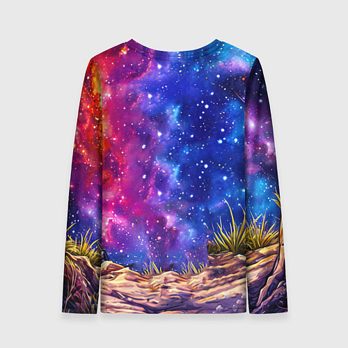 Женский лонгслив Пума и звездное небо / 3D-принт – фото 2