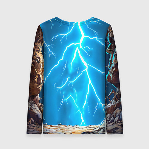 Женский лонгслив Верблюд и удар молнии / 3D-принт – фото 2