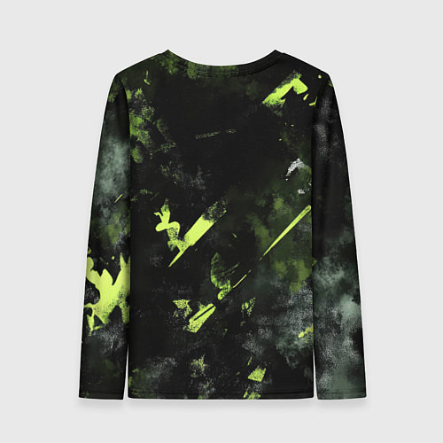 Женский лонгслив Зеленая краска в виде камуфляжа / 3D-принт – фото 2