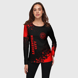 Лонгслив женский Leicester City - red gradient вертикально, цвет: 3D-принт — фото 2