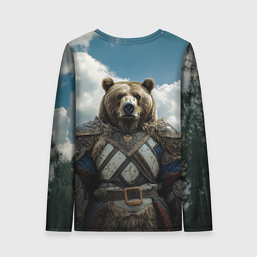 Женский лонгслив Русский медведь воин / 3D-принт – фото 2